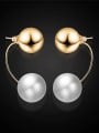 thumb Exquisite Double Color Artificial Pearl Stud Earrings 1