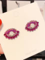 thumb Alloy With Rose Gold Plated Simplistic Evil Eye Stud Earrings 2
