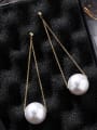 thumb Alloy With Rose Gold Plated Fashion Fringe  Artificial Pearl Threader Earrings 2