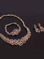 thumb Alloy Imitation-gold Plated Vintage style Rhinestones Leaves shaped Four Pieces Jewelry Set 1
