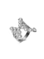 thumb Delicate Wing Shaped Rhinestones Titanium Ring 0