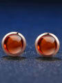 thumb Small Lovely Round Red Garnet Stud Earrings 2