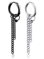 thumb Stainless Steel With Black Gun Plated Fashion Chain Earrings 0