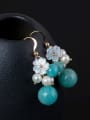 thumb Ethnic style Freshwater Pearls Shell Flower Stone Beads 925 Silver Earrings 0