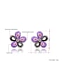 thumb Purple Flower Shaped Polymer Clay Three Pieces Jewelry Set 1