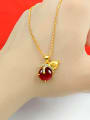thumb Women Gourd Shaped Red Stone Necklace 3