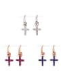 thumb Cross Shaped Copper Exquisite Women Hook Earrings 1