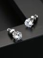 thumb Copper inlaid AAA zircon 5mm 6mm simple classic studs earring 2