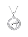 thumb Simple Hollow Round Cubic Zirconias 925 Silver Pendant 0
