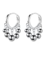 thumb 925 Sterling Silver With Glossy Personality Round Bead Clip On Earrings 0