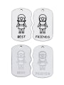 thumb Stainless Steel With Lady Irregular With best friends words Charms 0
