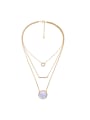 thumb Simple Multi-layer Natural Stone Alloy Necklace 0