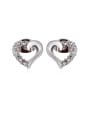 thumb 18K White Gold Heart-shaped Crystal stud Earring 0