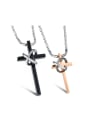 thumb Fashion Cross Rings Pendant Titanium Lovers Necklace 0