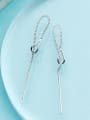 thumb Elegant Hollow Water Drop Shaped S925 Silver Line Earrings 0