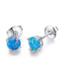 thumb Blue Round stud Earring 0