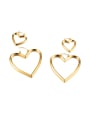 thumb Multi-purpose cute heart-shaped stainless steel earrings 0