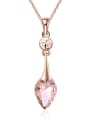 thumb Elegant Rose Gold Plated Heart Shaped Glass Bead Necklace 0