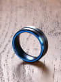 thumb Fashionable Blue Geometric Shaped Stainless Steel Men Ring 1