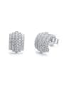 thumb Simple Tiny Zirconias-covered 925 Silver Stud Earrings 0
