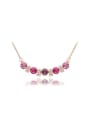 thumb Fuchsia Austria Crystal Rose Gold Plated Necklace 0