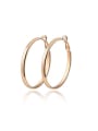 thumb Trendy Round Shaped Gold Plated Stud Earrings 0