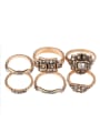 thumb Retro style White Rhinestones Alloy Ring Set 2