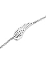 thumb Adjustable Length 925 Silver Feather Shaped Bracelet 1