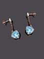 thumb Blue austrian Crystal drop earring 1