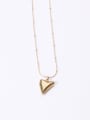 thumb Titanium With Gold Plated Simplistic Smooth Heart Necklaces 0
