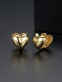 thumb Copper With Platinum Plated Delicate Heart Stud Earrings 2
