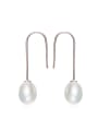 thumb Fashion Little Water Drop Freshwater Pearl 925 Silver Earrings 0