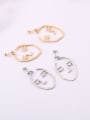 thumb Titanium With Gold Plated Personality Abstract Face  Drop Earrings 0