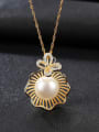 thumb Pure Silver Natural Freshwater Pearl plated 18K gold necklace 0
