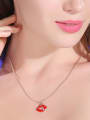 thumb Sexy Rose Gold Red Lips Shaped Necklace 2