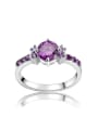 thumb Fashion Cubic Purple AAA Zircon Copper Ring 0