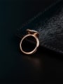 thumb Alloy Rose Gold Plated Round Rhinestone Ring 1