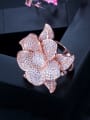 thumb Copper With Cubic Zirconia Luxury Flower Statement Rings 4
