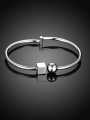 thumb Personality White Gold Plated Copper Bead Bangle 1