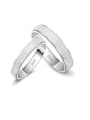 thumb 925 Sterling Silver With White Gold Plated Simplistic generous Loves  Band Rings 0