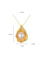 thumb Pure silver shell design freshwater pearl gold necklace 3