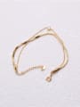 thumb Titanium With Gold Plated Simplistic Double Layer Chain Bracelets 0
