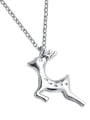 thumb 925 Sterling Silver With Cubic Zirconia Cute Animal  Small elk Necklaces 0