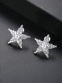 thumb Copper With 3A cubic zirconia Classic Star Stud Earrings 0