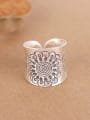 thumb Ethnic Flower-etched Handmade Silver Ring 0