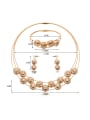 thumb Alloy Rose Gold Plated Fashion Rhinestones Round Three Pieces Jewelry Set 2