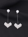 thumb Copper With Cubic Zirconia Simplistic Heart Drop Earrings 1