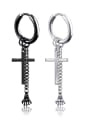 thumb Stainless Steel With Black Gun Plated Fashion Irregular ghost hand Earrings 0