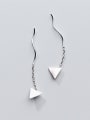 thumb All-match Triangle Shaped S925 Silver Line Earrings 0