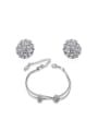 thumb Trendy Platinum Plated Ball Shaped Austria Crystal Two Pieces Jewelry Set 0